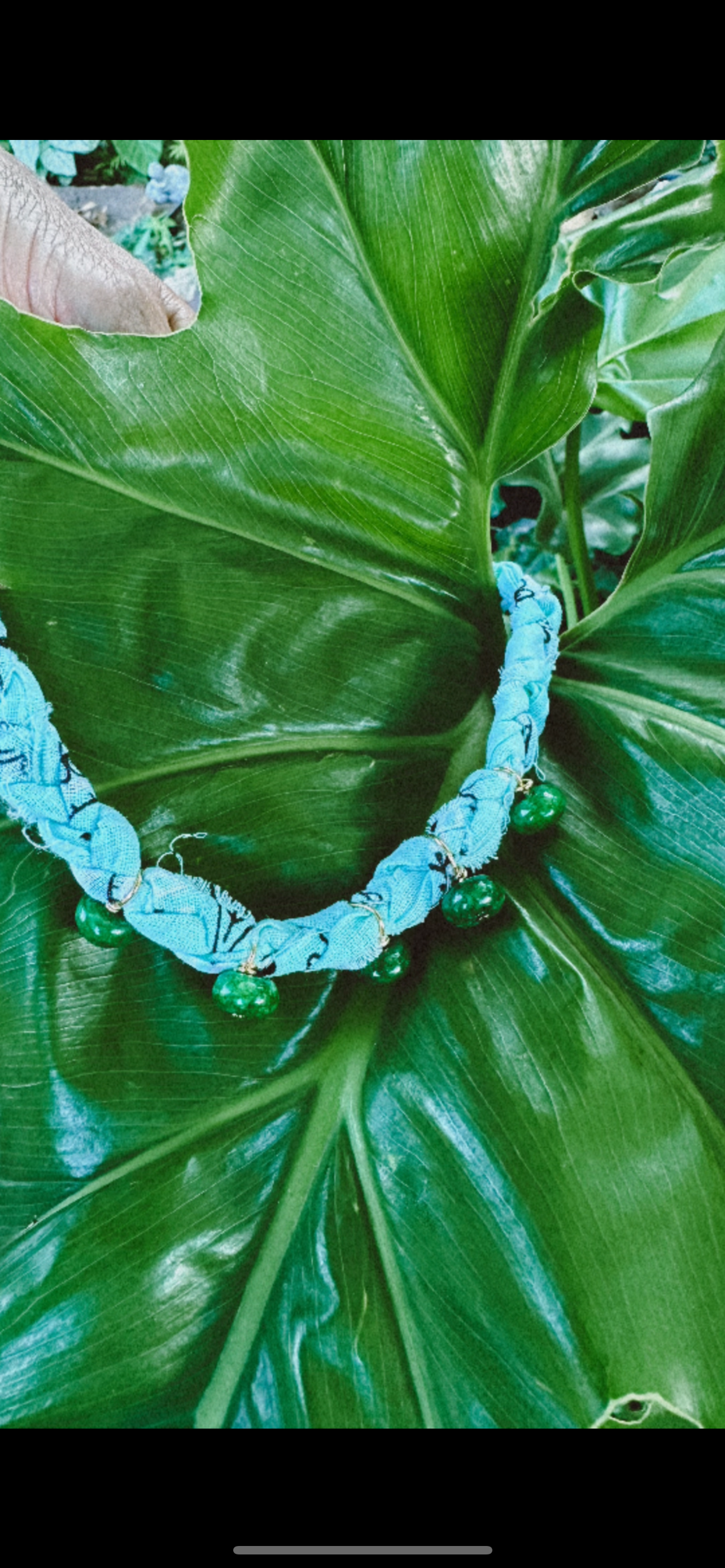 Dyed jade drop bandana necklace