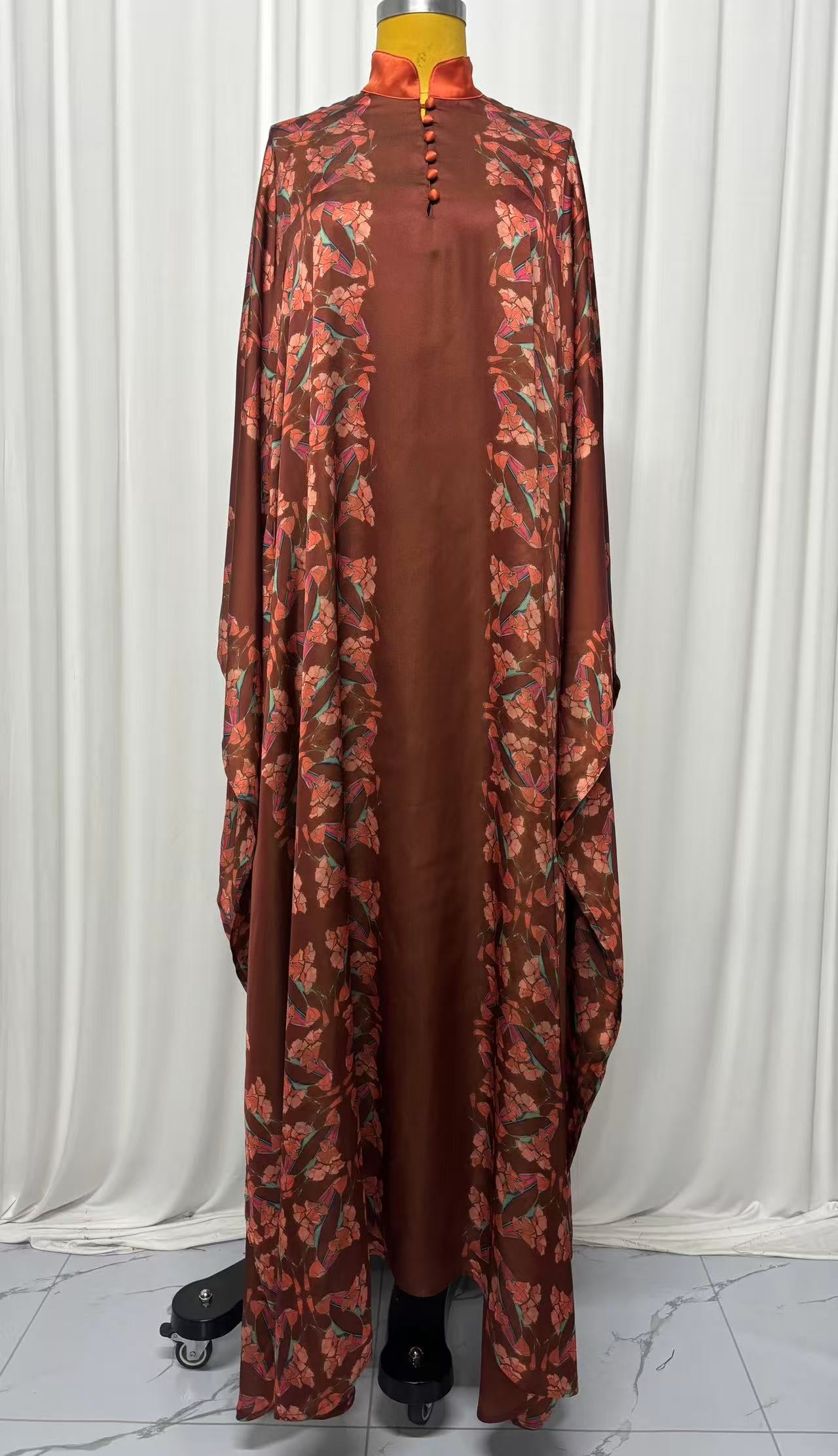 LTB 774 LONDON BRONZE GARDEN - LONG KAFTAN-SATIN