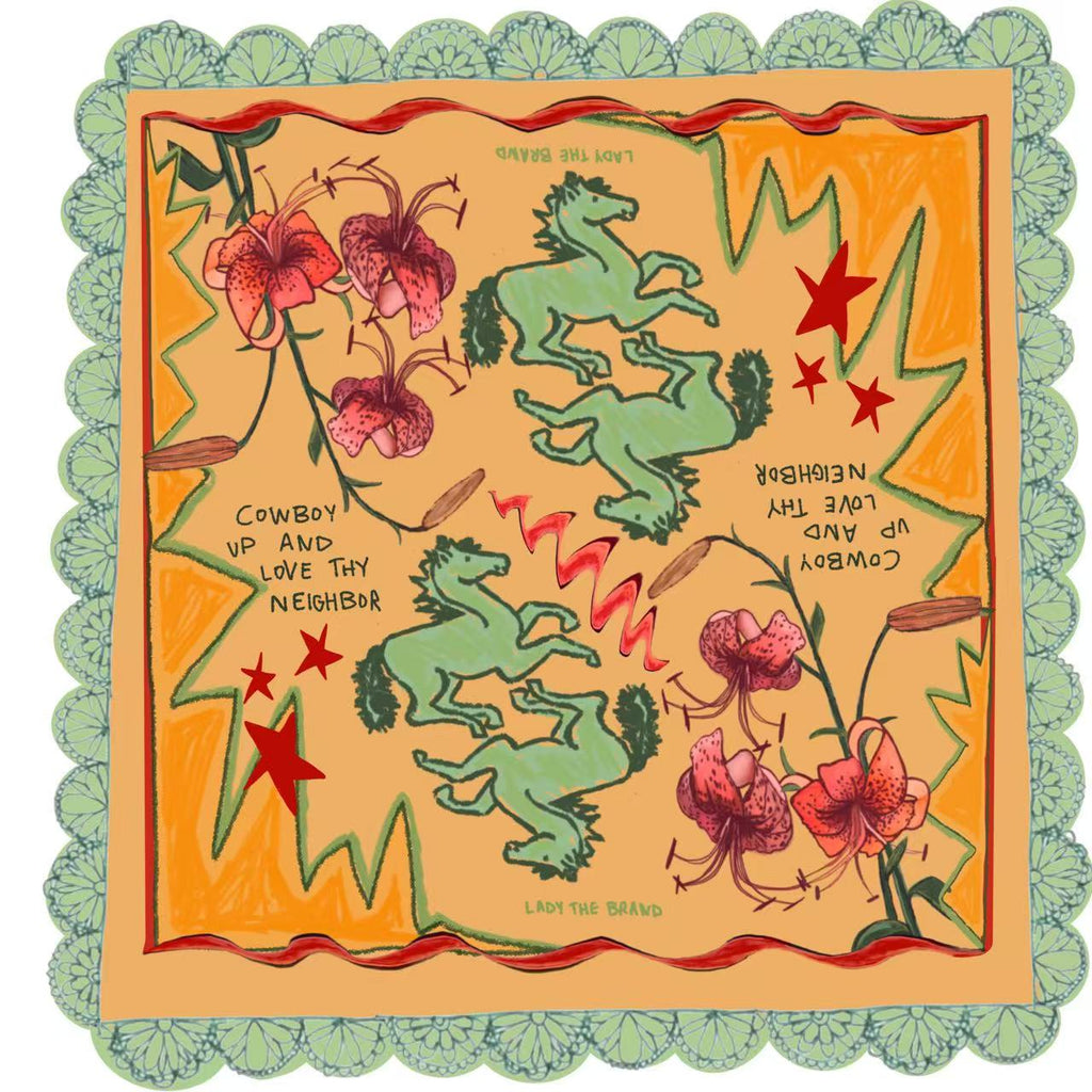 LOVE THY NEIGHBOR SATIN BANDANA