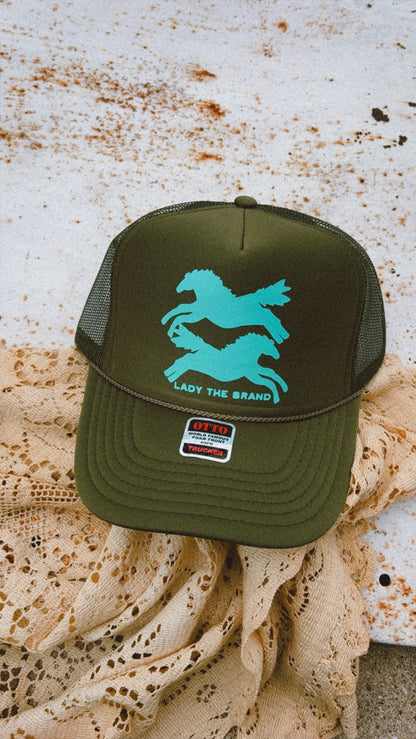 HERE FOR THE HORSES Trucker Hat