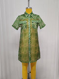 LTB 809 LAUREL GREEN GINGHAM SHEER TOP