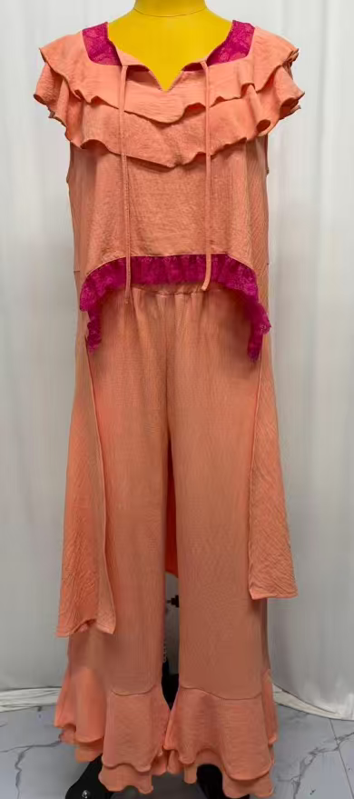 LTB 266 LUMI PEACH RUFFLE SET
