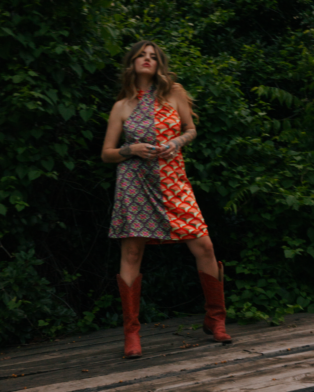 Lane split cross tie dress
