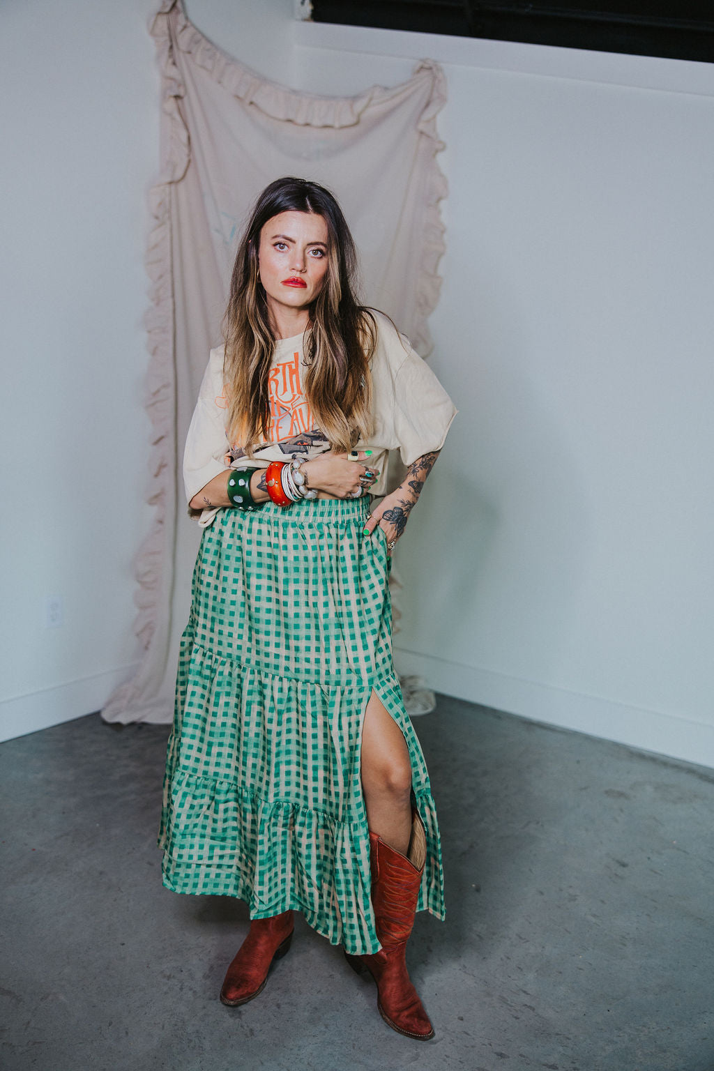 LEIGHTON GINGHAM SKIRT