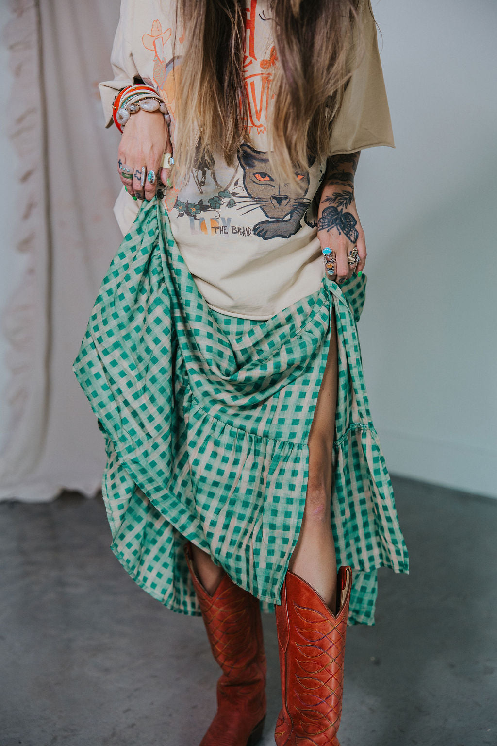 LEIGHTON GINGHAM SKIRT