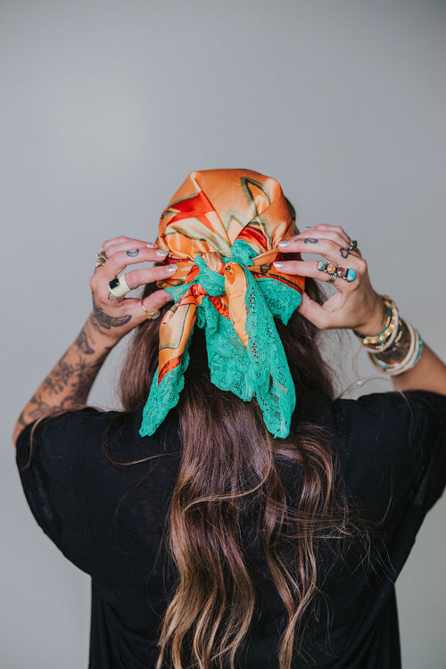 LOVE THY NEIGHBOR SATIN BANDANA