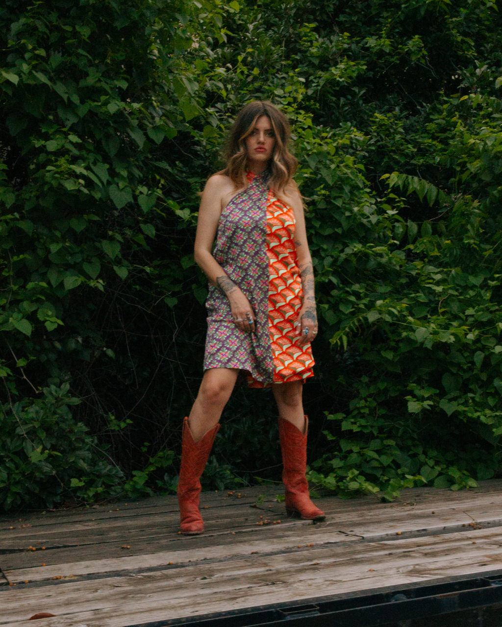 Lane split cross tie dress