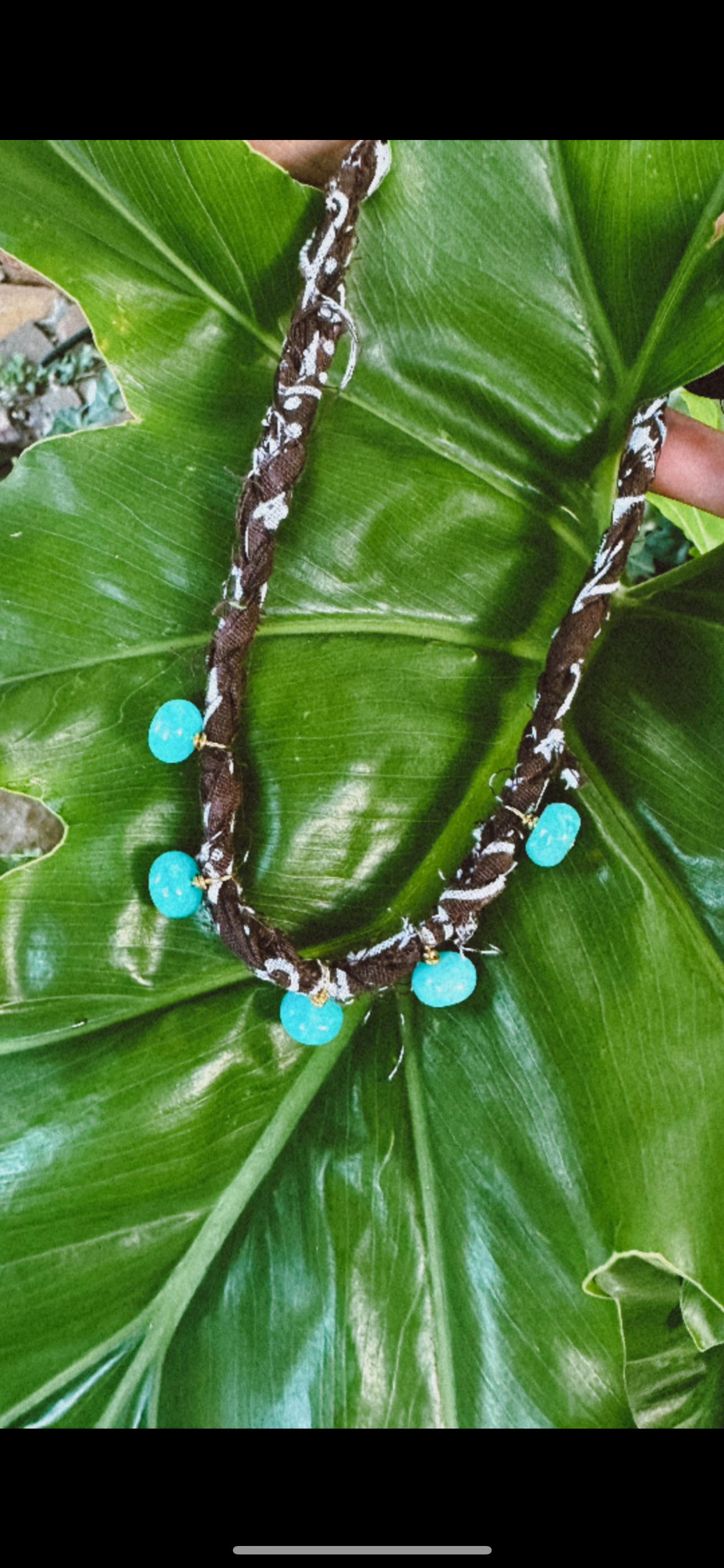 Dyed jade drop bandana necklace