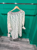 LTB 463 SEQUIN LACE TOP W/ VELVET TRIM
