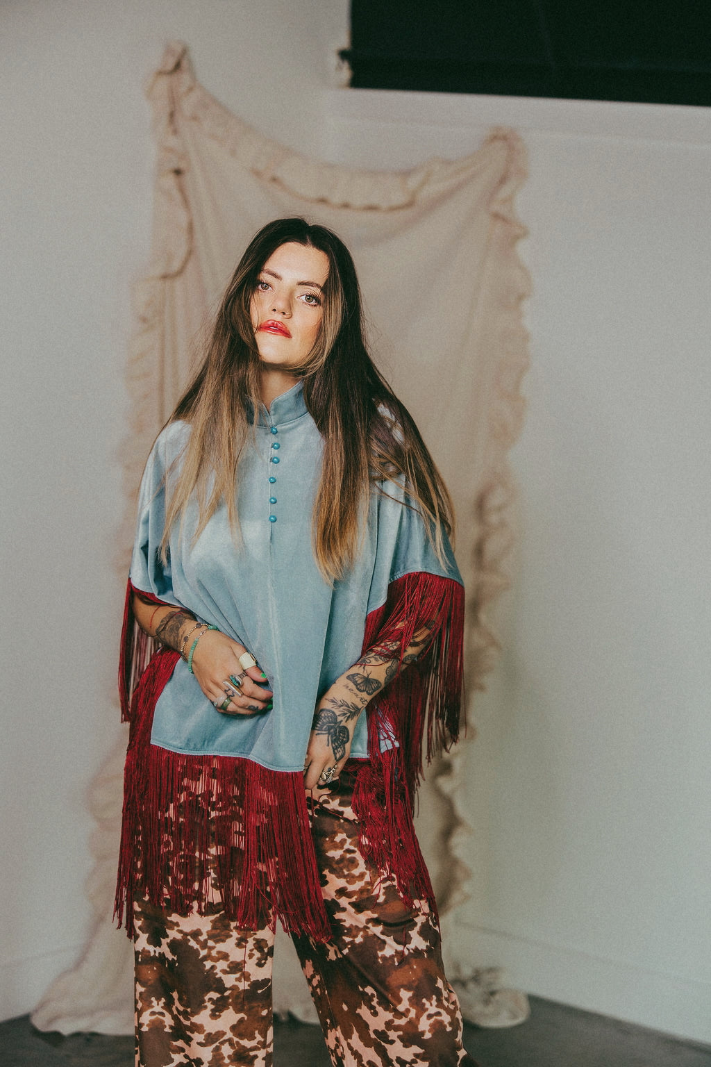 LTB 488 FRINGE KAFTAN TOP