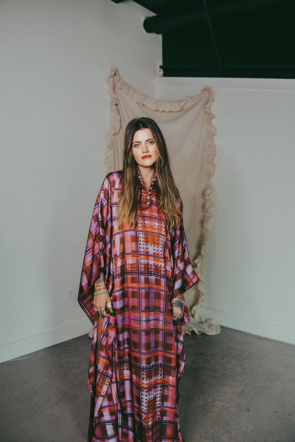 LTB 774 WINTER PLAID KAFTAN