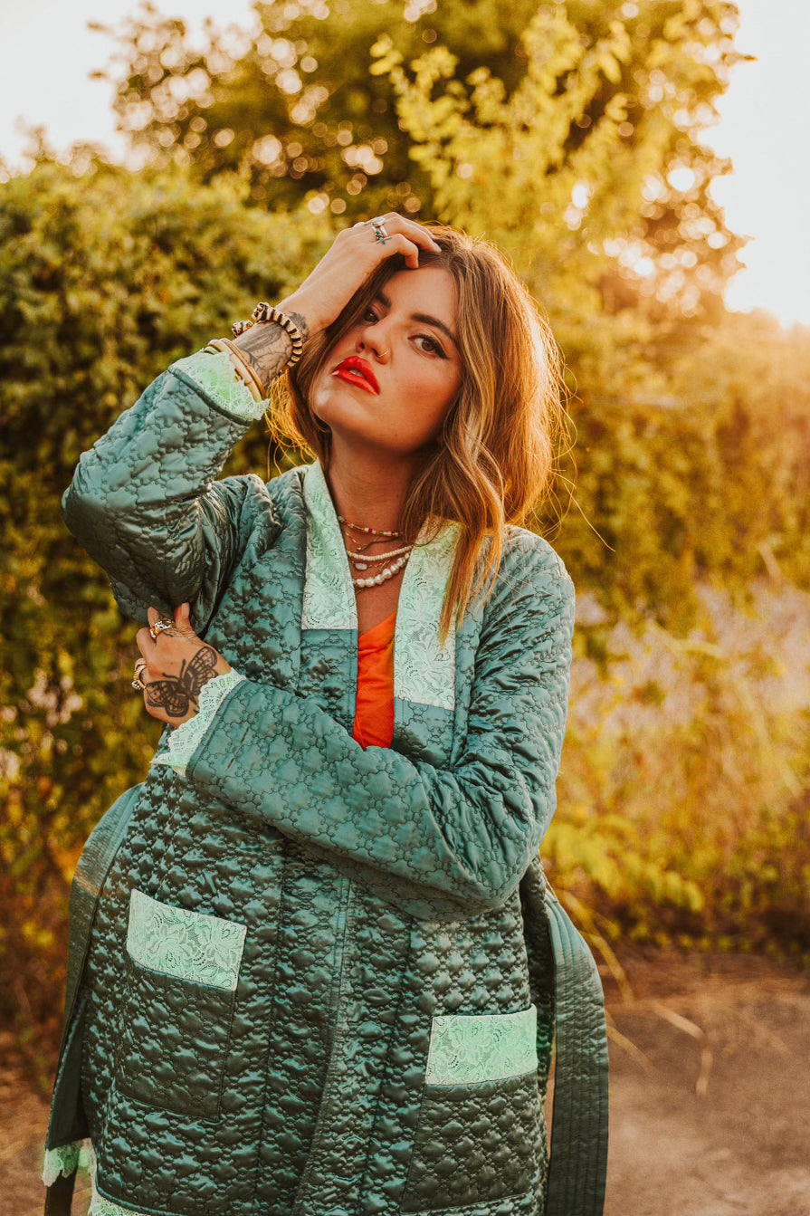 LONI QUILTED SATIN JACKET