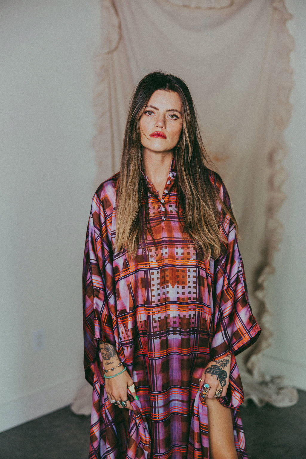LTB 774 WINTER PLAID KAFTAN