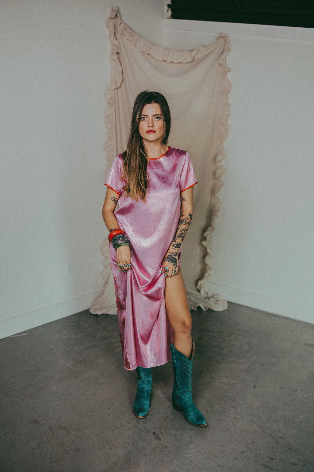 LINDY SATIN DRESS