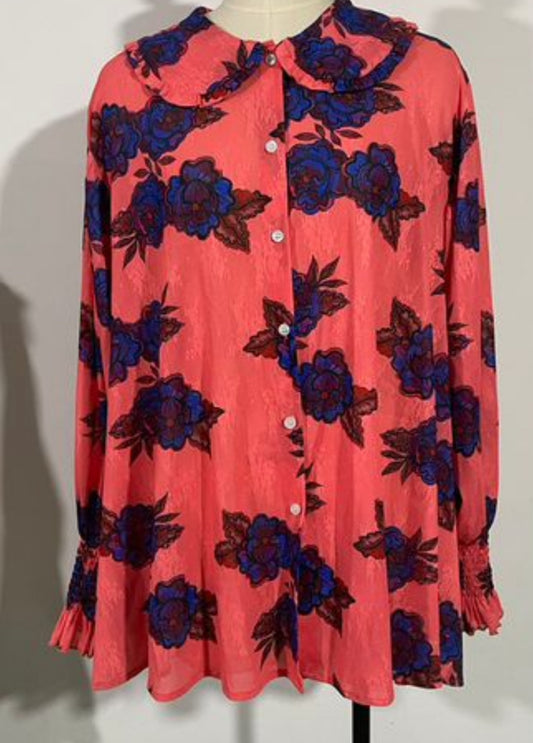 LTB 276 BERRY FLORAL- THE LOTTIE TOP -LACE